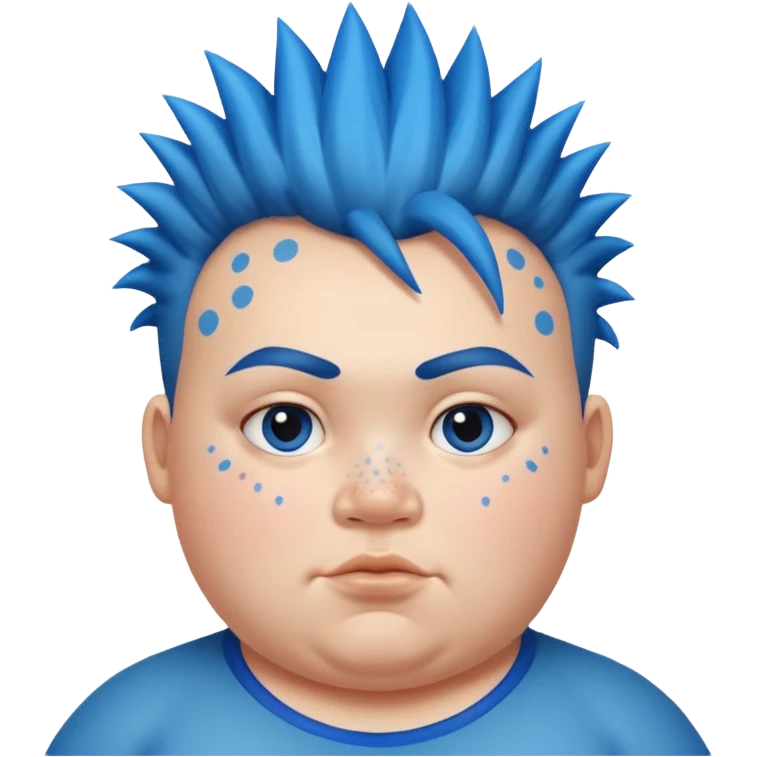 fat kid blue mohawk emoji