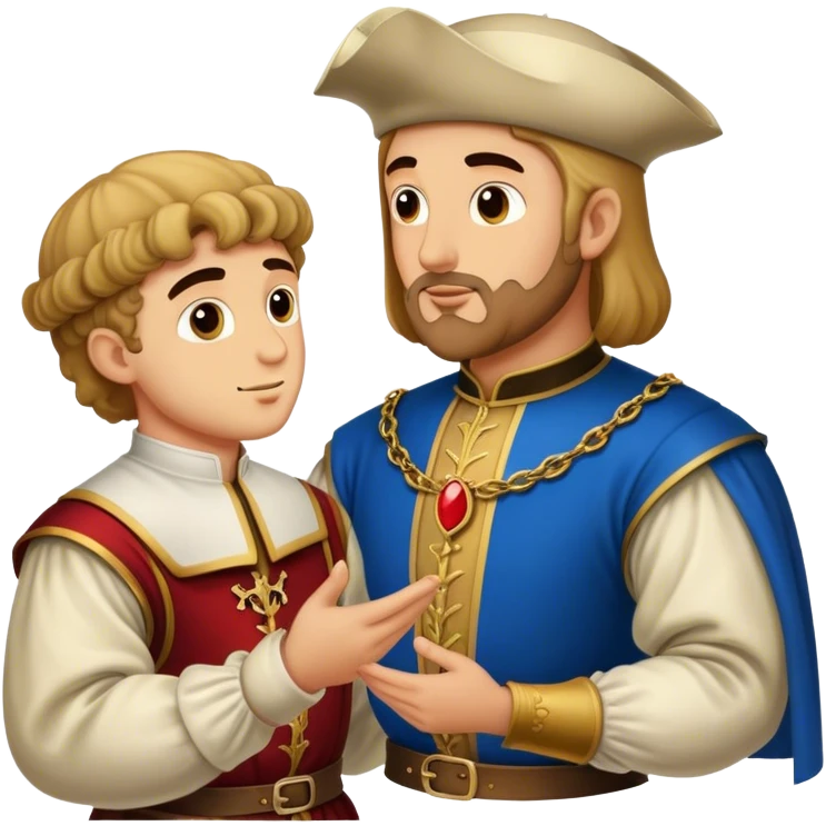 italian XV century duke talking to artist emoji