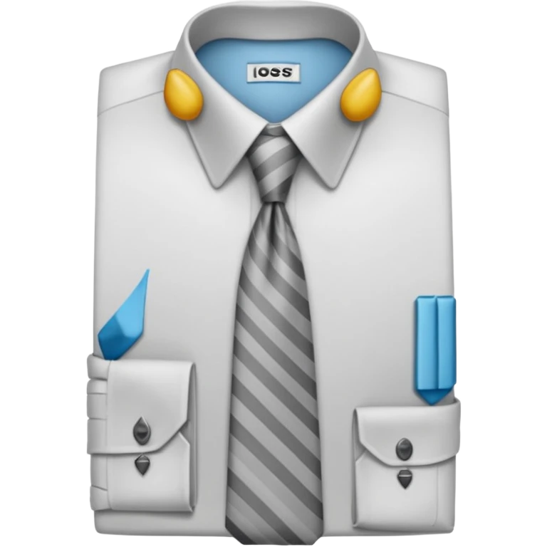 white shirt & grey tie (without face, just clothes, zoomed in) emoji