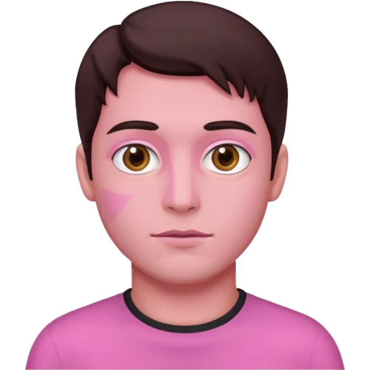 He is supposed to have all pink skin and dark brown hair and hazel eyes emoji