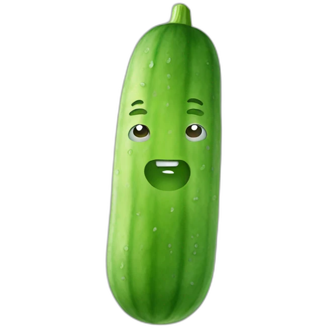 Cucumber with face emoji
