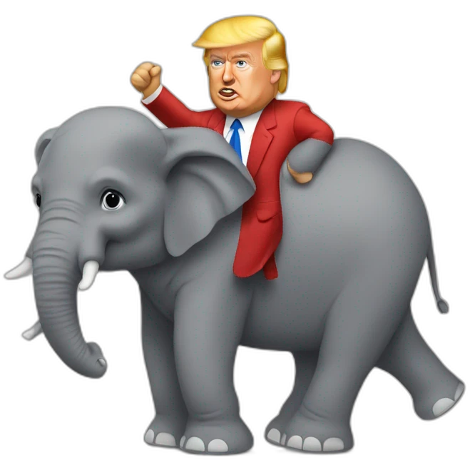Trump sur un elephant emoji