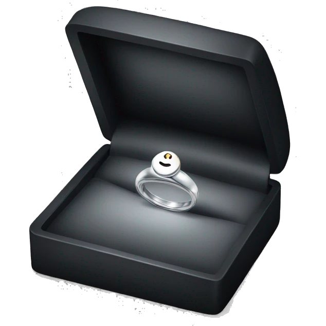 a silver ring inside a black ring box emoji
