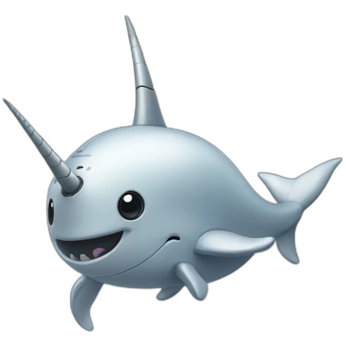 robot narwhal closeup emoji