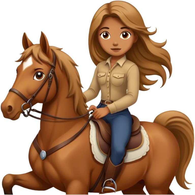Horse with a girl emoji