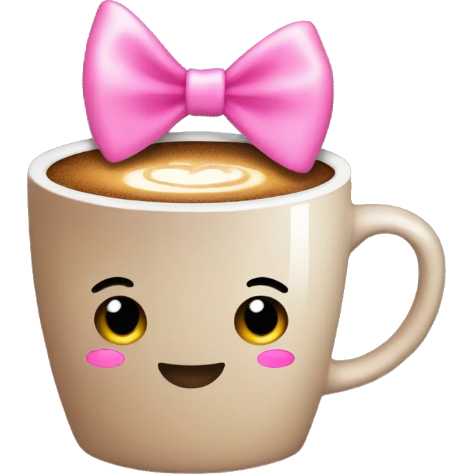 coffee with pink bow  emoji