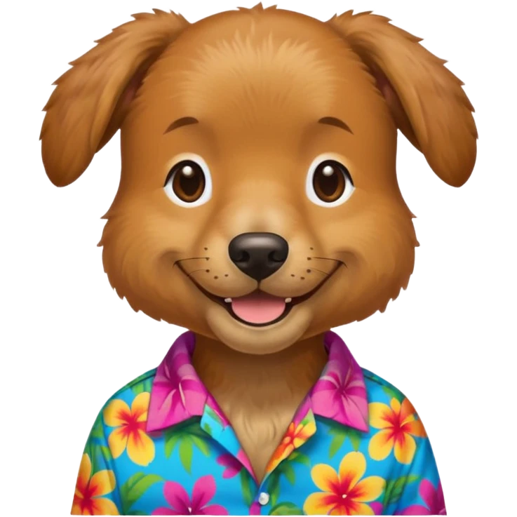 Dog – wearing colorful aloha shirt emoji
