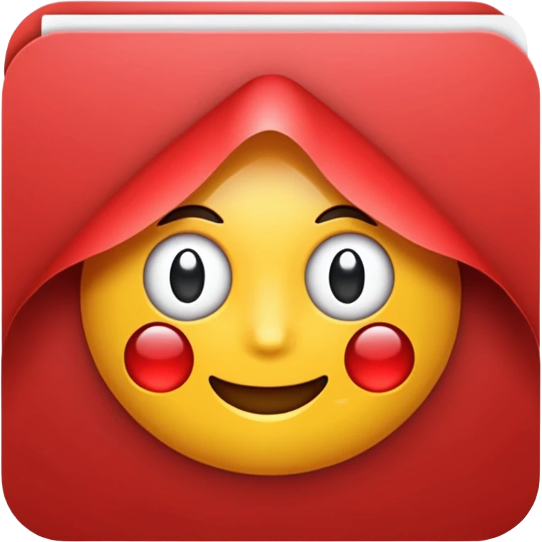 Planilha vermelha com papel emoji