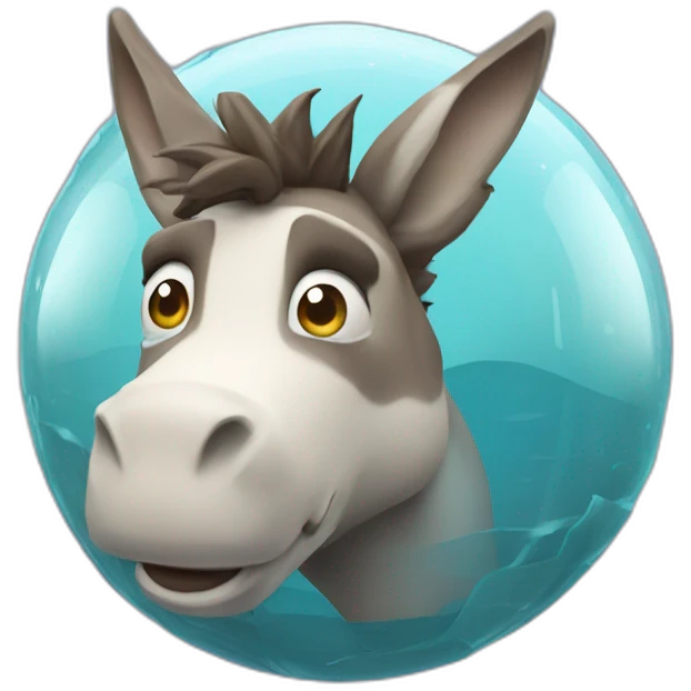 3d sphere with a cartoon gamy water Donkey skin texture with wandering eyes emoji