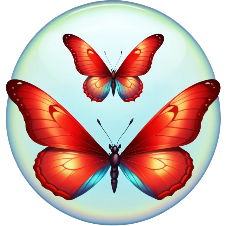A vibrant red butterfly🦋✨ hovering near a mysterious eye👁️, with its reflection glowing inside — a scene full of beauty, mystery, and a touch of the supernatural. emoji