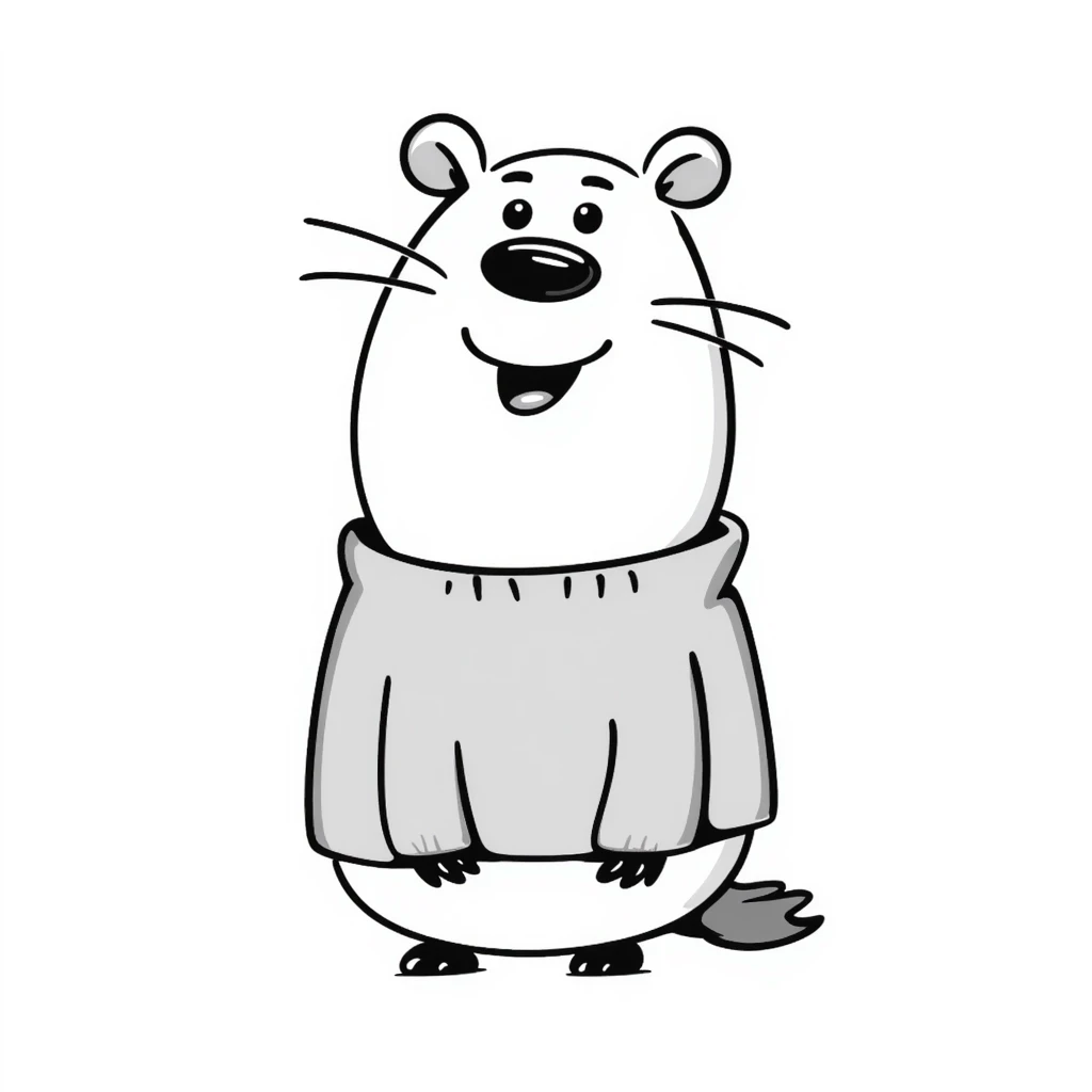 capybara smiling wearing a light grey sweater emoji