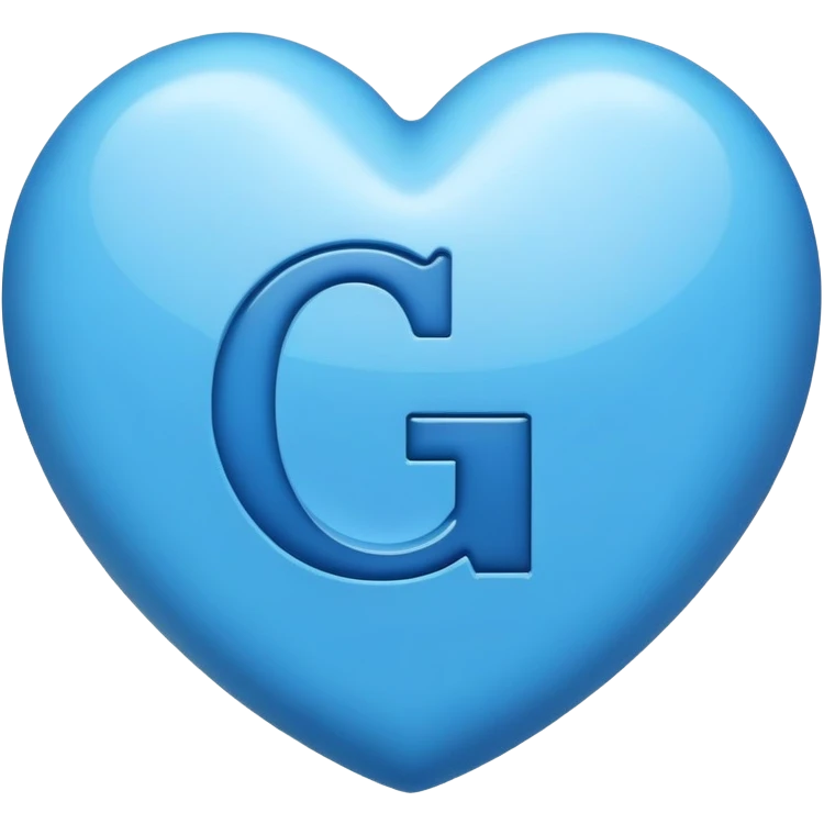 Letter G on the blue hart emoji