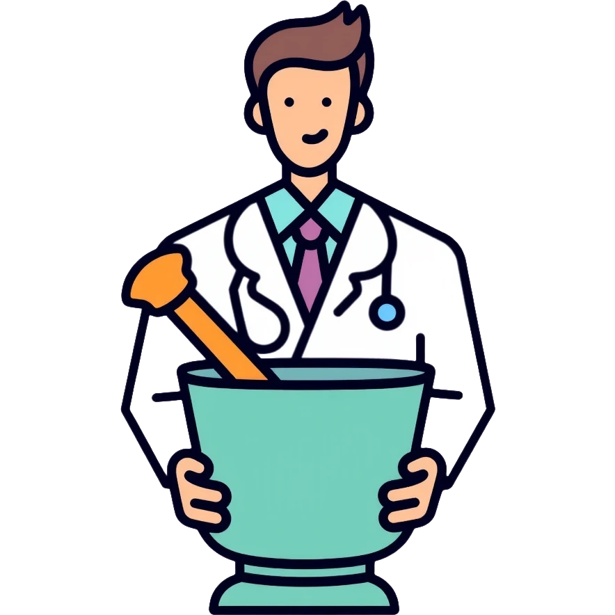 Pharmacist professional with mortar and pestle emoji