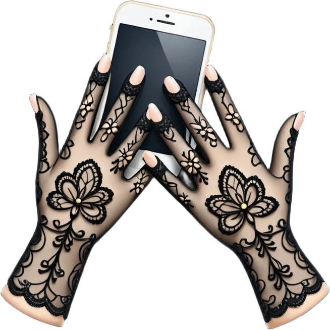 Black lace glove emoji