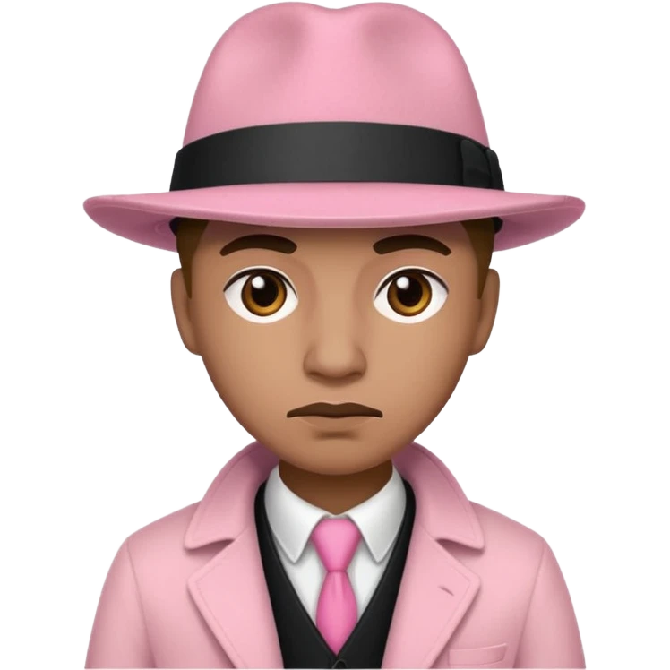gangster in a felt hat, pink emoji