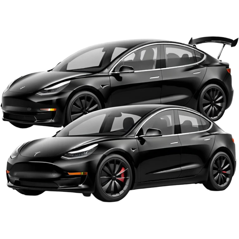 tesla model 3 performance black com puxadores pretos e jantes de 20 polegadas emoji