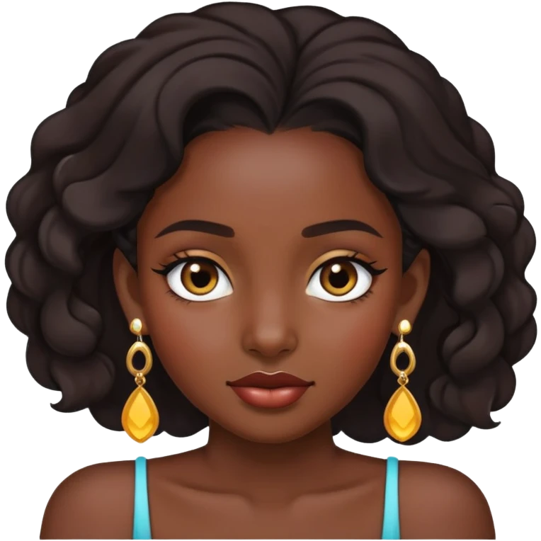 dark-skinned girl with earrings emoji