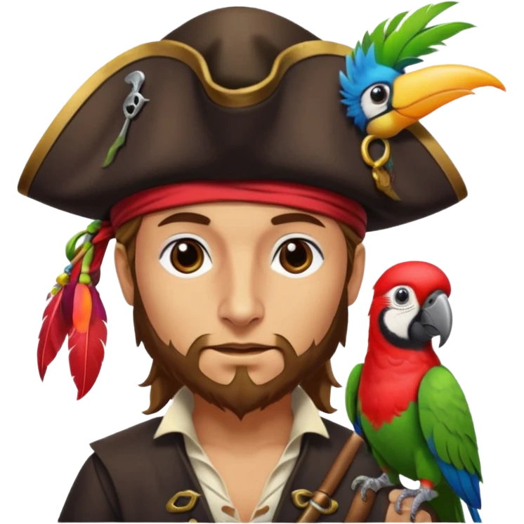 pirate and parrot emoji
