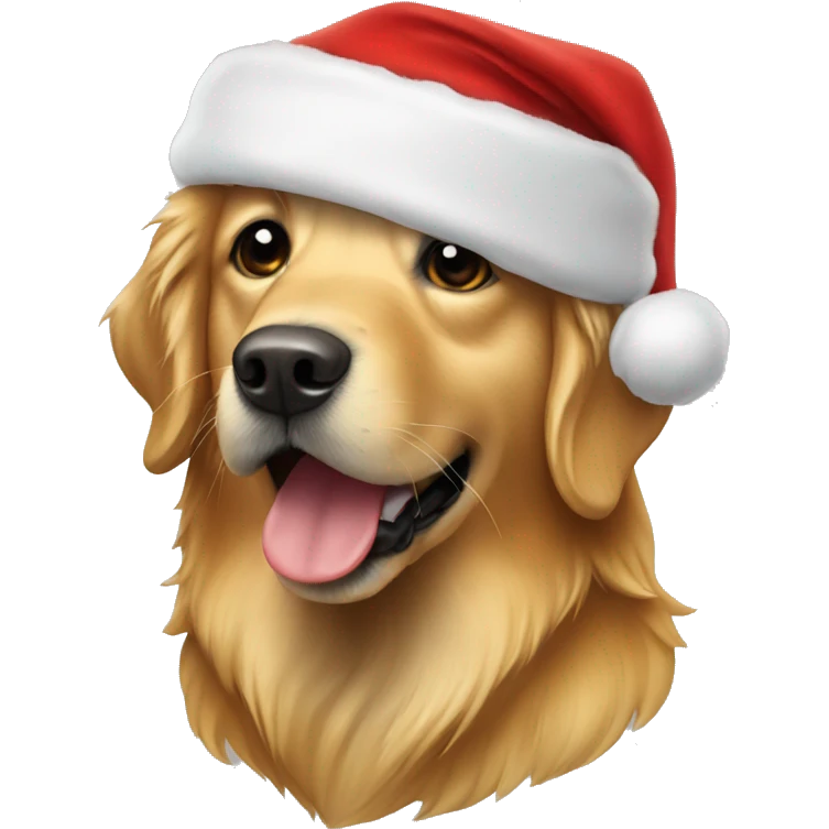 Golden retriever Santa hat emoji