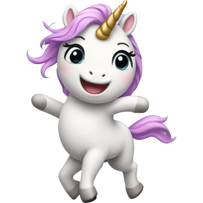 cute little unicorn dancing emoji