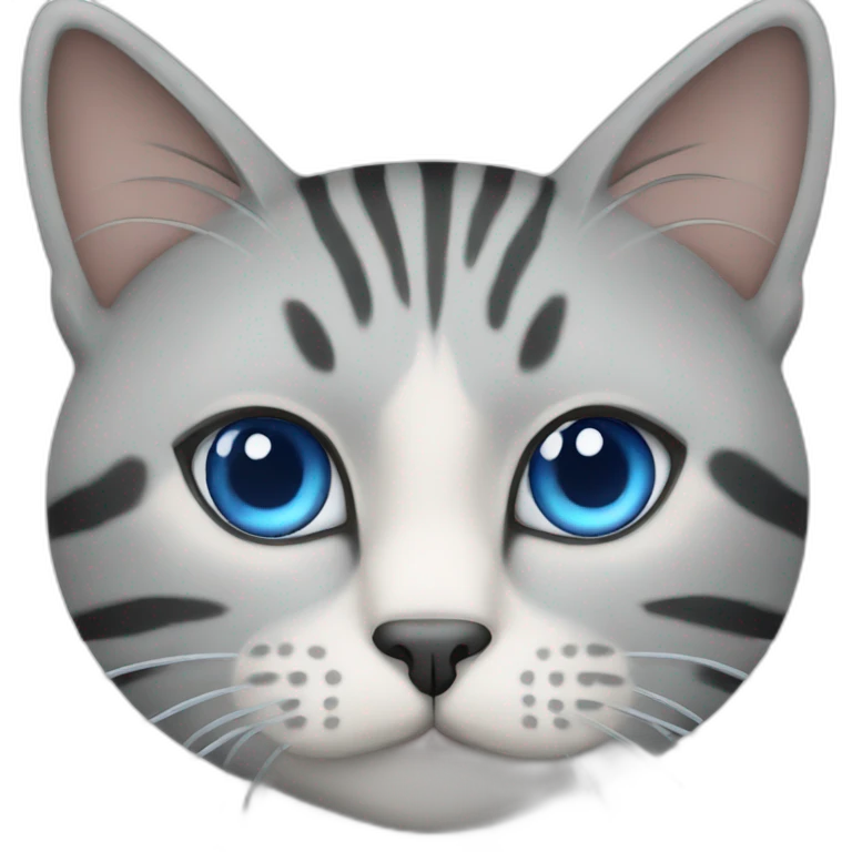 gray stripped cat with blue eyes full size emoji