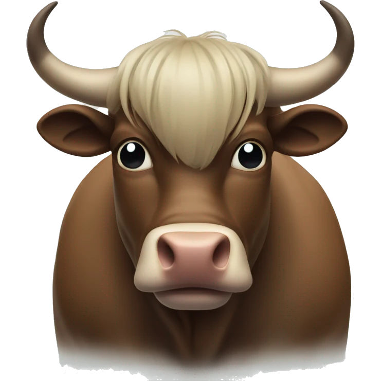 bull with a long bang that covers eyes emoji