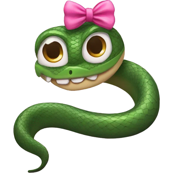 Snake with a pink bow emoji