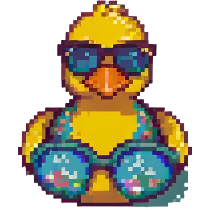 Rubber duck wearing sun glasses emoji