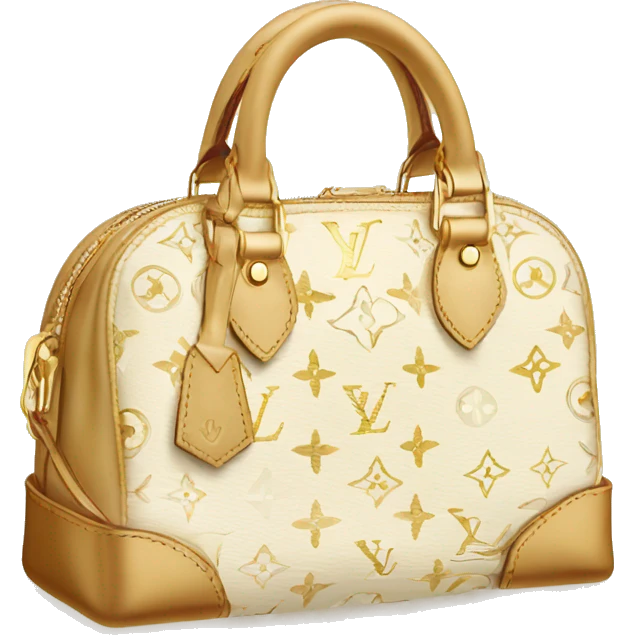 cream and gold color louis vuitton purse emoji