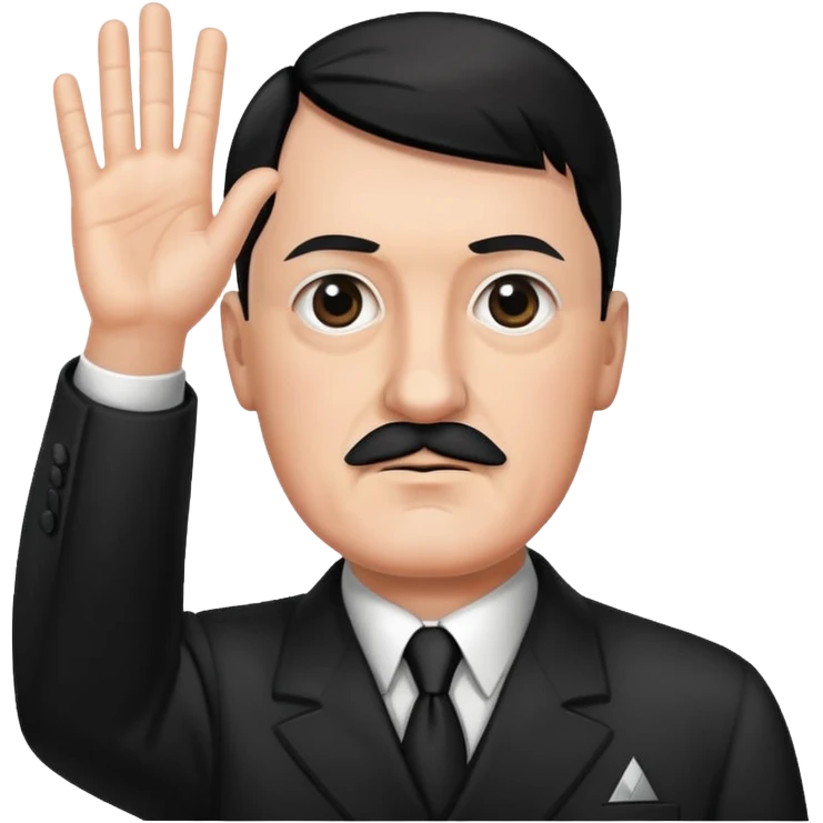 Hitler raising one hand straight up like a salute emoji