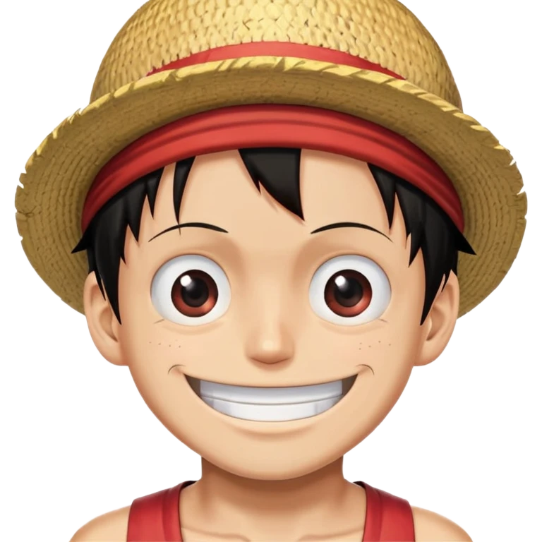 Luffy's character, from the anime one piece, shows a like  emoji
