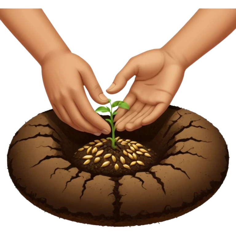 es werden saamen von einer hand in die erde getan emoji