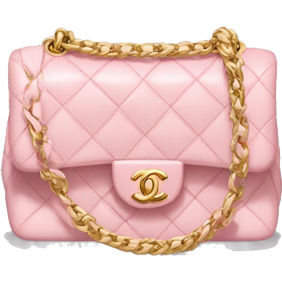 Light pink chanel bag with gold chain handle emoji