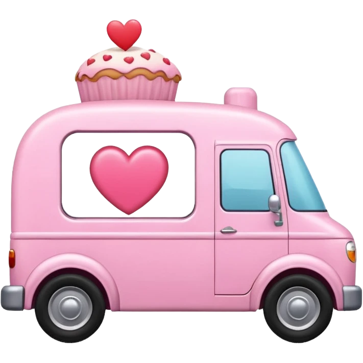 Cute pink bakery delivery vehicle emoji