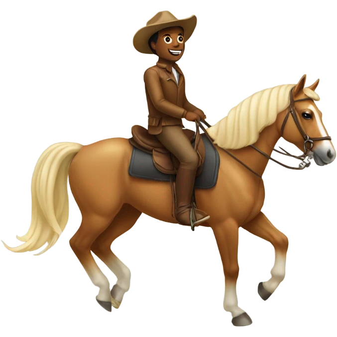 person riding a palomino horse  emoji