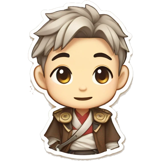 Chibi Zhongli (Genshin). Emoji/stickers. Smiling. Pencil drawn. Minimal details. Light coffee paper texture. Dynamic sequences. Cartoonish/cute/minimalistic. Chibi proportions. Soft shading. Paper texture. Light coffee background.
 emoji