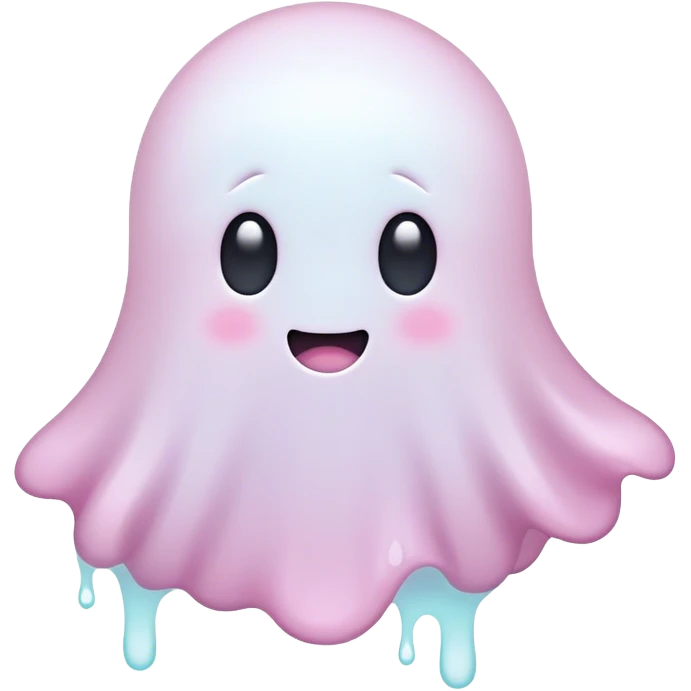 Friendly pastel ghost floating, kawaii emoji