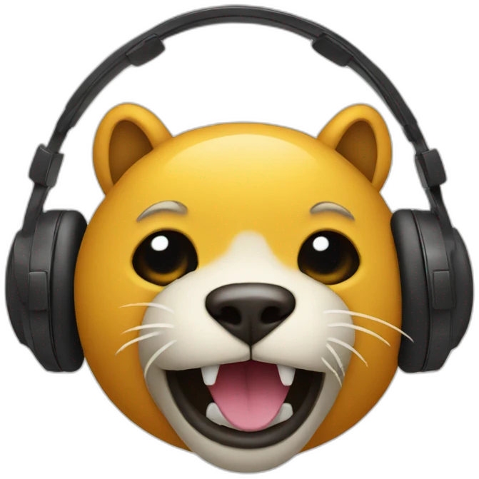 animal listening to music emoji