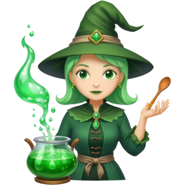 green witch cooking potion emoji