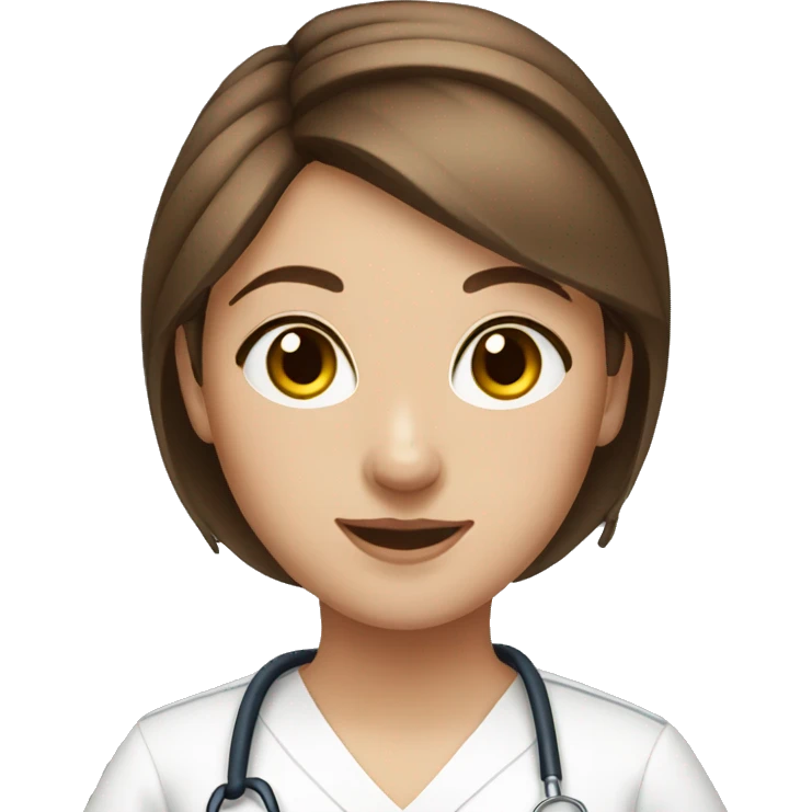 Nurse Beautiful Girl,short brown hair in two pony tails emoji