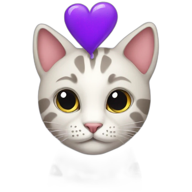 Cat with violet hearts emoji