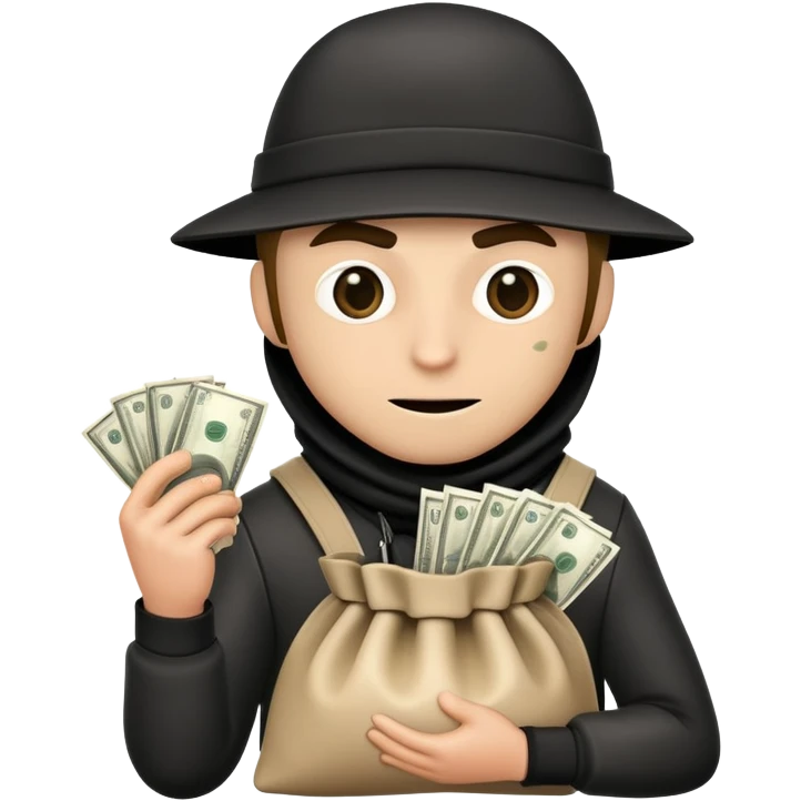 robber holding a bag of money emoji