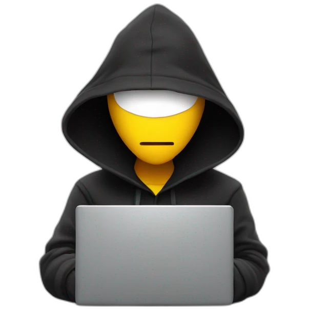 hacker faceless with laptop  emoji