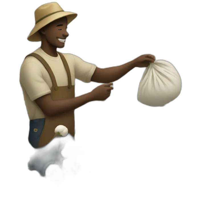 Black man picking cotton emoji