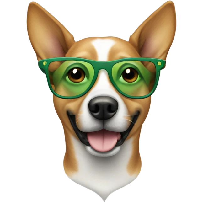 Dog with green glasses emoji