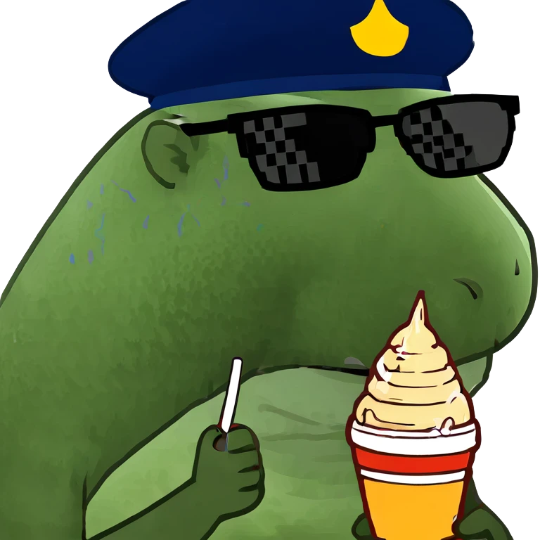 capybara eating ice cream  emoji
