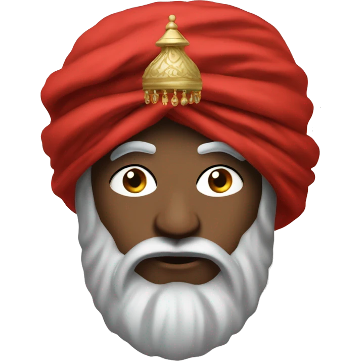A caliph with big turban and red clothes emoji