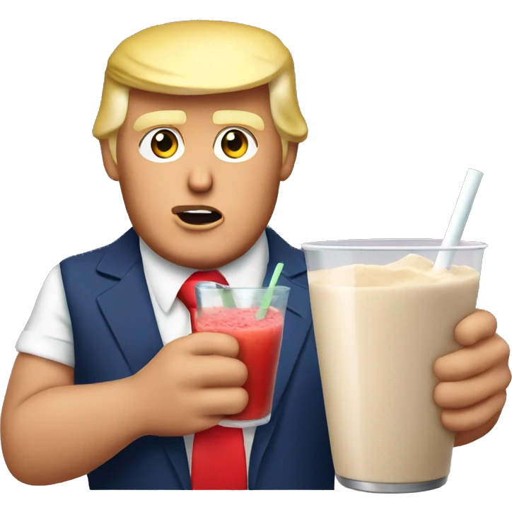 donald trump drinks a protein smoothie emoji