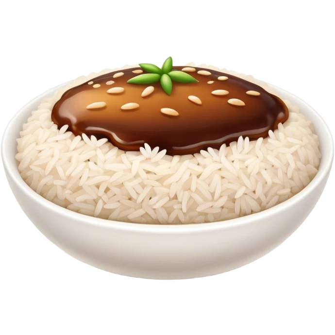 Rice with soy sauce emoji