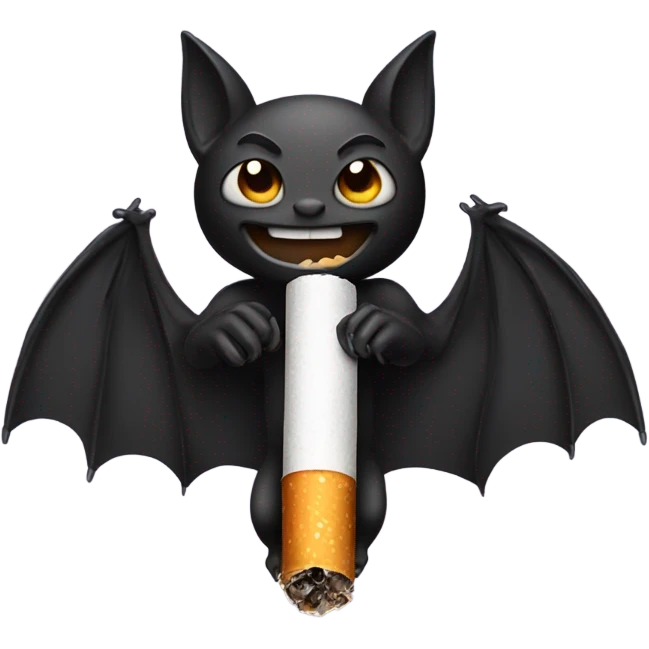 Bat holding a cigarette emoji